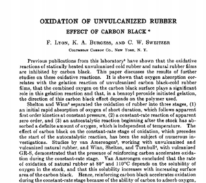 Oxidation of Unvulcanized Rubber