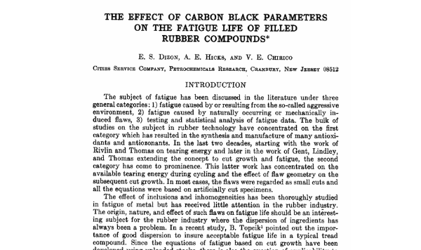 The Effect of Carbon Black Parameters on the Fatigue Life of Filled Rubber Compounds