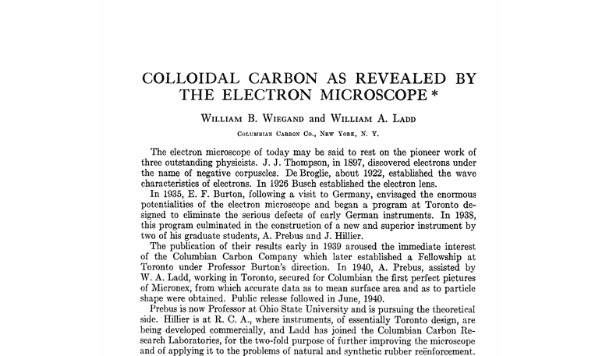 Colloidal Carbon as Revealed by the Electron Microscope