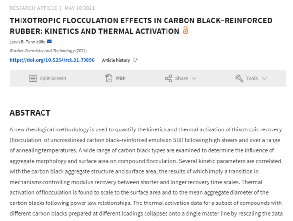 Efeitos da floculação tixotrópica na cinética e na ativação térmica reforçante da borracha com negro de fumo