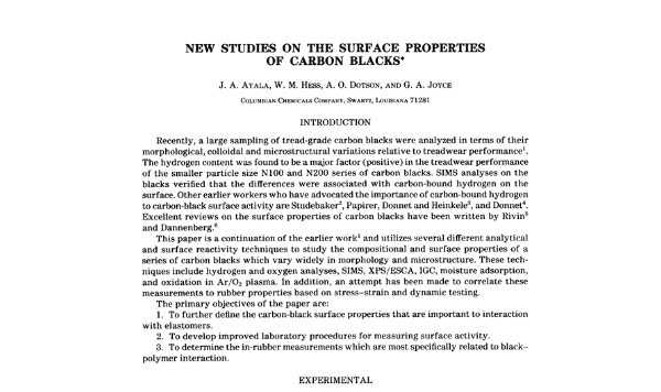 Nuevos estudios acerca de las propiedades de superficie de los negros de carbono