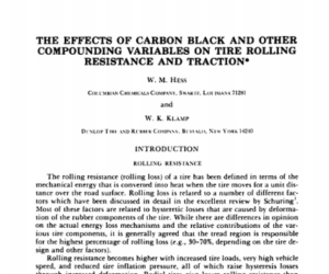 Os efeitos do negro de fumo e de outras variáveis do processamento na resistência ao rolamento e tração  dos pneus